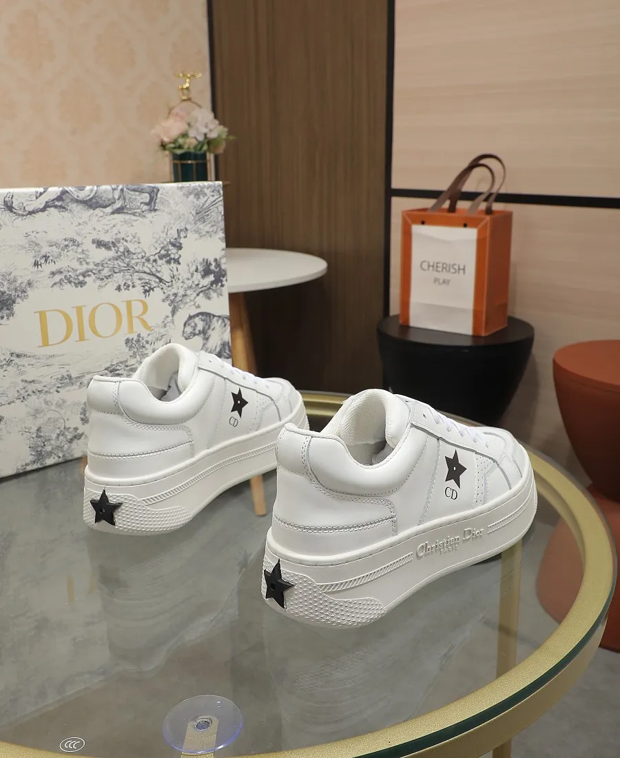 👟👟Ex-factory price 480👟👟 DIOR Dior's new thick-soled sports white shoes, made of first-layer cowhide, breathable mesh inside, sheepskin for foot pads, and lightweight outsole. Size: 35-40 (41 customized)